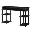 Convenience Concepts Designs2Go No-Tools Student Desk with Shelves in Black Wood