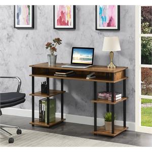 designs2go no-tools student desk with shelves in nutmeg wood finish