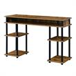 Designs2Go No-Tools Student Desk with Shelves in Nutmeg Wood Finish