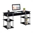 Designs2Go No-Tools 60-inch Deluxe Student Desk with Shelves in Black Wood