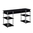 Designs2Go No-Tools 60-inch Deluxe Student Desk with Shelves in Black Wood
