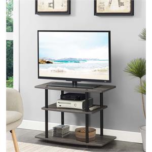 Convenience Concepts Designs2Go Three-Tier TV Stand in Gray Wood Finish