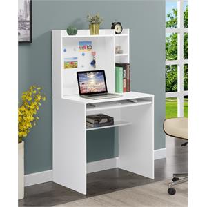 designs2go student desk with magnetic bulletin board and shelves in white wood