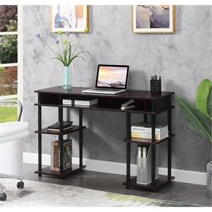 designs2go no-tools student desk with shelves in espresso wood finish