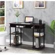 Designs2Go No-Tools Student Desk with Shelves in Espresso Wood Finish