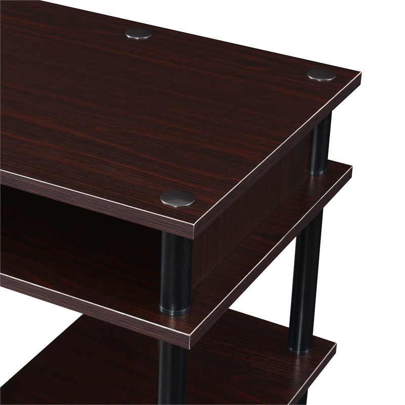 Designs2Go No-Tools Student Desk with Shelves in Espresso Wood Finish