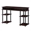 Designs2Go No-Tools Student Desk with Shelves in Espresso Wood Finish