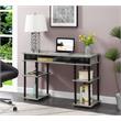 Designs2Go No-Tools Student Desk with Shelves in Light Gray Wood Finish