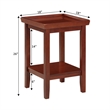 Convenience Concepts Ledgewood End Table with Shelf in Mahogany Wood Finish