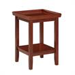 Convenience Concepts Ledgewood End Table with Shelf in Mahogany Wood Finish