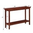 Convenience Concepts Ledgewood Console Table with Shelf in Mahogany Wood Finish