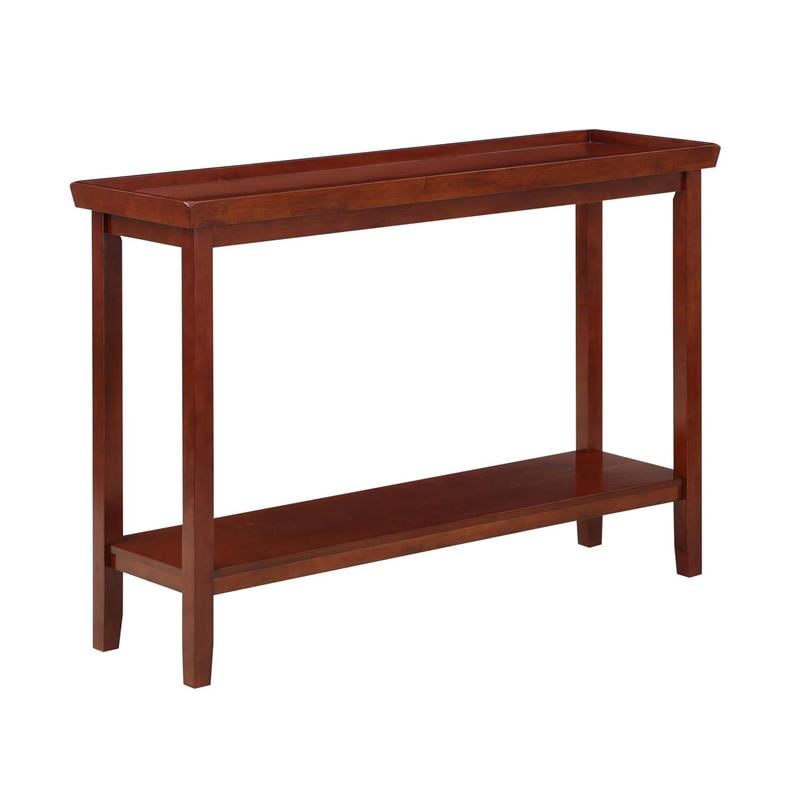 Convenience Concepts Ledgewood Console Table with Shelf in Mahogany Wood Finish