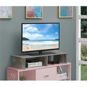 convenience concepts designs2go large tv/monitor riser in light gray wood finish