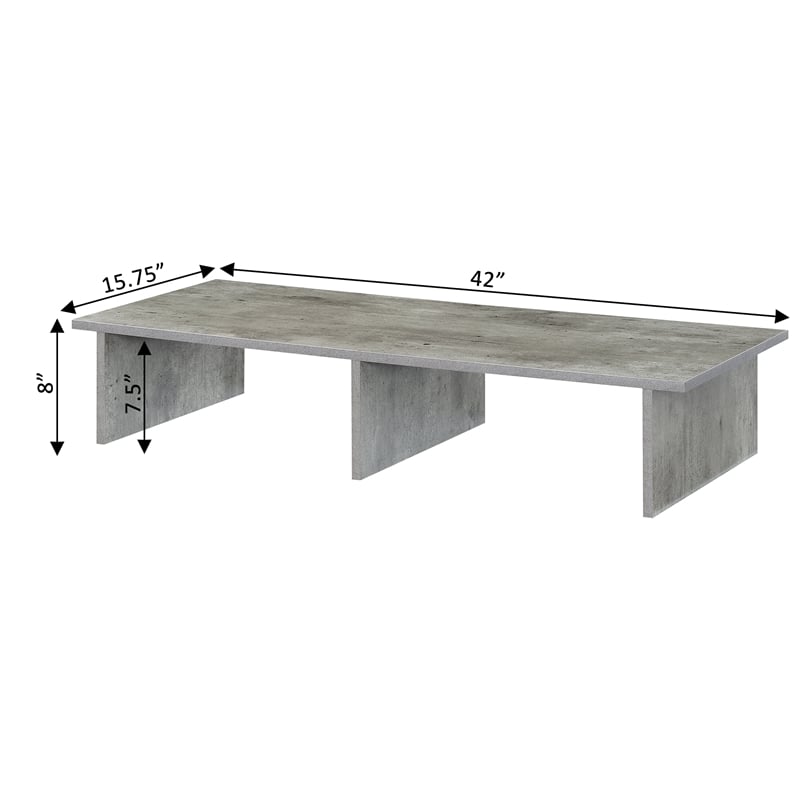 Convenience Concepts Designs2Go Large TV/Monitor Riser in Light Gray Wood Finish