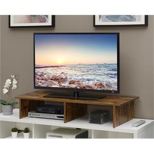 convenience concepts designs2go large tv/monitor riser in nutmeg wood finish