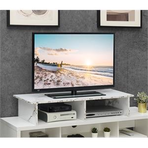 Convenience Concepts Designs2Go Large TV/Monitor Riser in White Faux Marble Wood