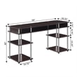 Designs2Go No-Tools 60-inch Deluxe Student Desk with Shelves in Espresso Wood