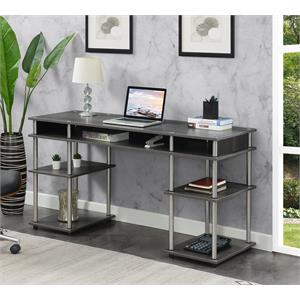 designs2go no-tools 60-inch deluxe student desk with shelves in gray wood finish