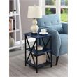 Convenience Concepts Tucson End Table with Shelves in Cobalt Blue Wood Finish