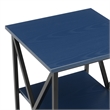 Convenience Concepts Tucson End Table with Shelves in Cobalt Blue Wood Finish