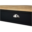 American Heritage Three-Tier Butcher Block Kitchen Cart w/ Drawers in Black Wood