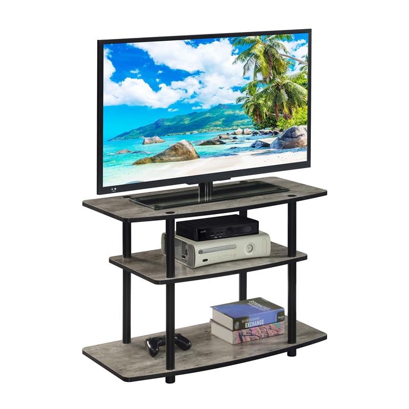 Convenience Concepts Designs2Go Three-Tier TV Stand in Weathered Gray Wood