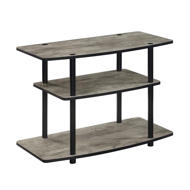Convenience Concepts Designs2Go Three-Tier TV Stand in Weathered Gray Wood