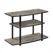 Convenience Concepts Designs2Go Three-Tier TV Stand in Weathered Gray Wood