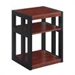 Convenience Concepts Monterey End Table with Shelves in Warm Cherry Wood Finish