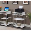 Designs2Go No-Tools Printer Stand with Shelves in White Wood Finish