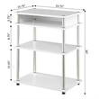 Designs2Go No-Tools Printer Stand with Shelves in White Wood Finish