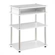Designs2Go No-Tools Printer Stand with Shelves in White Wood Finish