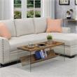 Convenience Concepts SoHo Coffee Table with Shelf in Nutmeg Wood Finish