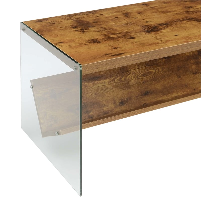 Convenience Concepts SoHo Coffee Table with Shelf in Nutmeg Wood Finish