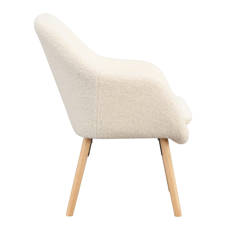 Take-a-Seat Charlotte Sherpa Accent Chair in Cream Sherpa Fabric