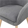 Take-a-Seat Charlotte Sherpa Accent Chair in Gray Sherpa Fabric with Wood Legs