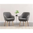 Take-a-Seat Charlotte Sherpa Accent Chair in Gray Sherpa Fabric with Wood Legs