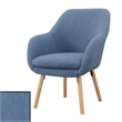 Take-a-Seat Charlotte Sherpa Accent Chair in Blue Sherpa Fabric with Wood Legs