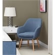 Take-a-Seat Charlotte Sherpa Accent Chair in Blue Sherpa Fabric with Wood Legs