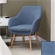 Take-a-Seat Charlotte Sherpa Accent Chair in Blue Sherpa Fabric with Wood Legs