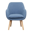 Take-a-Seat Charlotte Sherpa Accent Chair in Blue Sherpa Fabric with Wood Legs