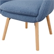 Take-a-Seat Charlotte Sherpa Accent Chair in Blue Sherpa Fabric with Wood Legs