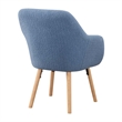 Take-a-Seat Charlotte Sherpa Accent Chair in Blue Sherpa Fabric with Wood Legs