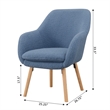 Take-a-Seat Charlotte Sherpa Accent Chair in Blue Sherpa Fabric with Wood Legs