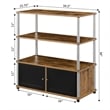 Designs2Go Highboy TV Stand with Storage Cabinets and Shelves in Nutmeg Wood