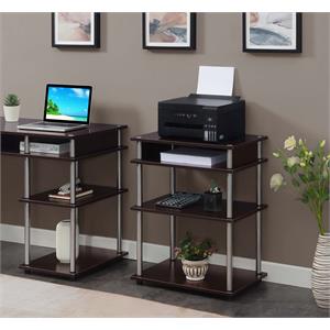 Designs2Go No-Tools Printer Stand with Shelves in Espresso Wood Finish