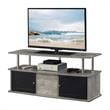 Designs2Go TV Stand with Three Storage Cabinets and Shelf in Light Gray Wood