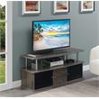 Designs2Go TV Stand with Three Storage Cabinets and Shelf in Medium Gray Wood