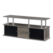Designs2Go TV Stand with Three Storage Cabinets and Shelf in Medium Gray Wood