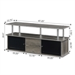 Designs2Go TV Stand with Three Storage Cabinets and Shelf in Medium Gray Wood